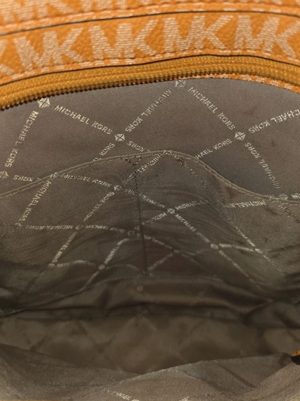 Michael Kors Orange MK Logo Crossbody Bag - Picture 4 of 5